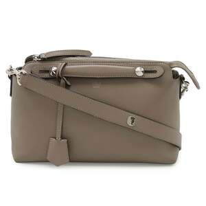 FENDI Gray Leather Shoulder Bag
